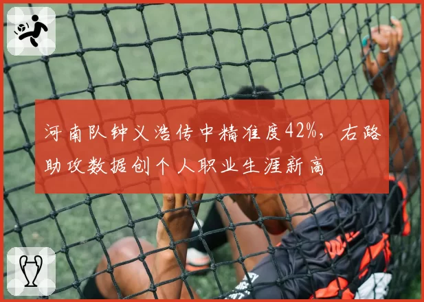 河南队钟义浩传中精准度42%，右路助攻数据创个人职业生涯新高